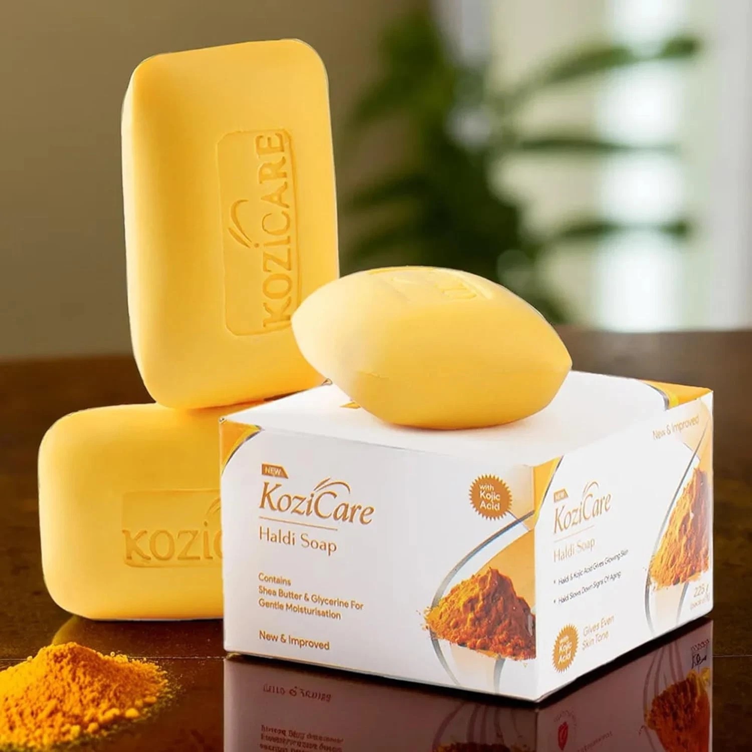 Kozicare Skin Whitening Soap Haldi | Kojic Acid & Glutathione Soap Pack of 3