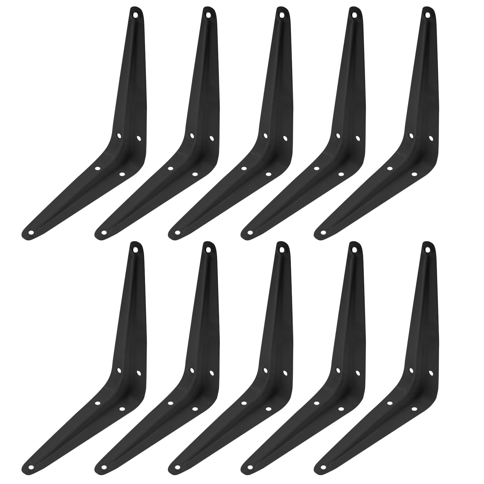 10 PCS 4x5 Inch Black Heavy Duty Metal Wall Shelf Brackets Corner Angle Screws