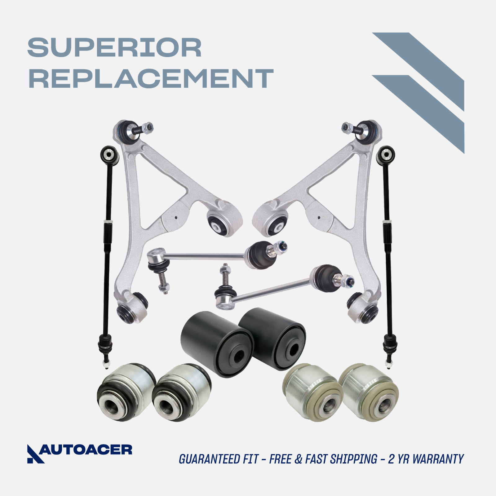 AUTOACER -12p Rear Control Arms, Bushings, Tie Rods & Links for Ford Lincoln LS