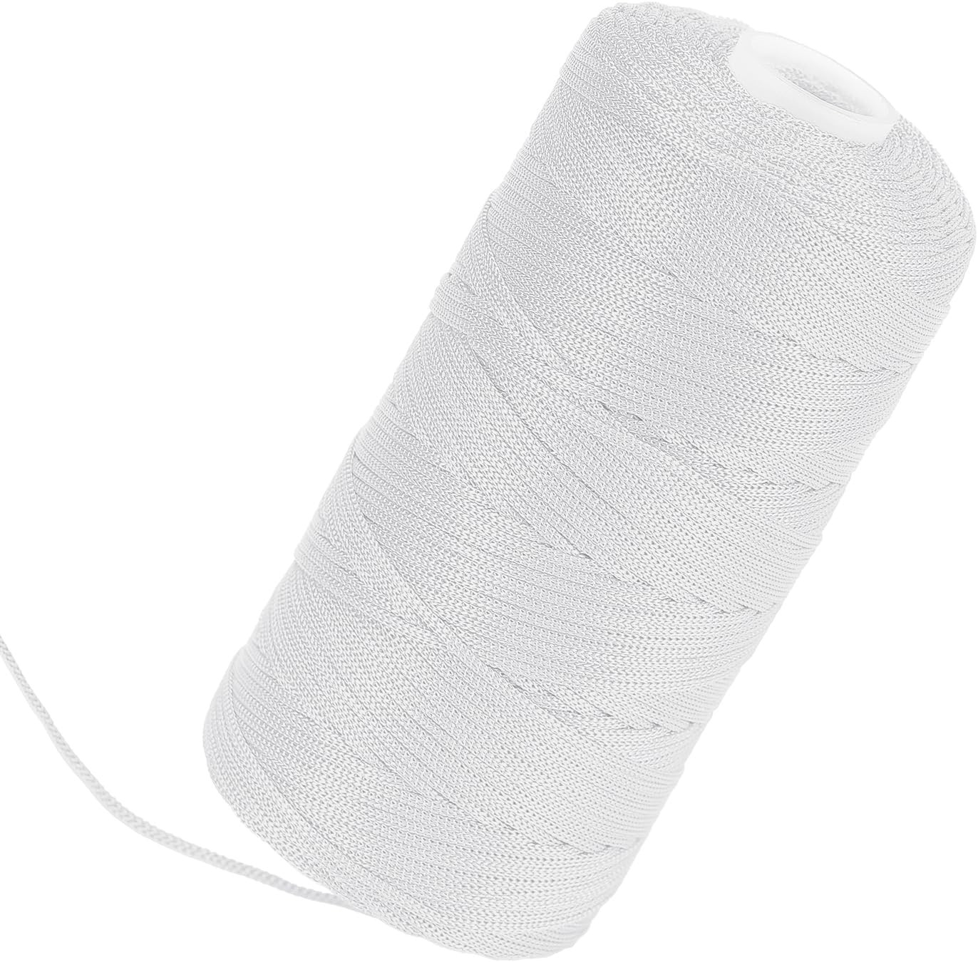 White Mason Line String 600 Feet #18 Braided Nylon Twine String for Masonry Jobs