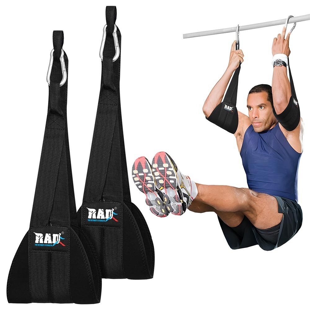 Hanging Ab Straps Sling Pull Up Bar Arm Padded AB Slings Leg Raise Strap (Pair)