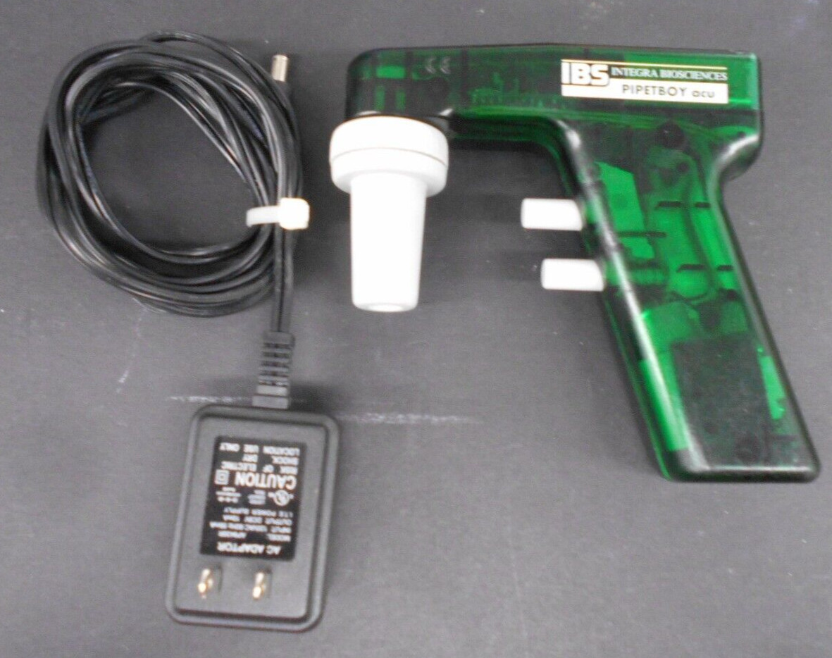 IBS Integrated Biosciences PipetBoy ACU Pipette Green New Battery and Cover