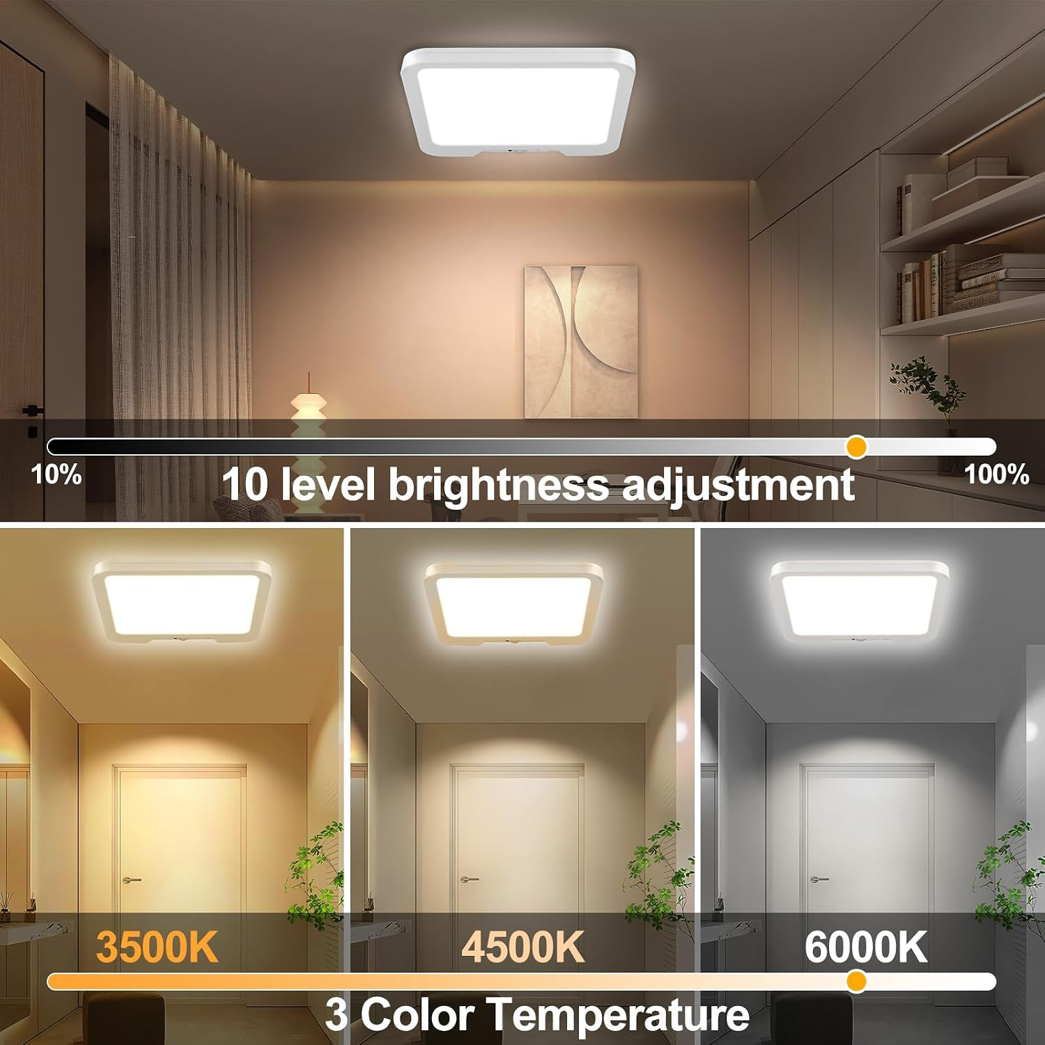 OSIDEN 8.27″‌ Rechargeable Motion Sensor Ceiling Light with Remote | Wireless Ma