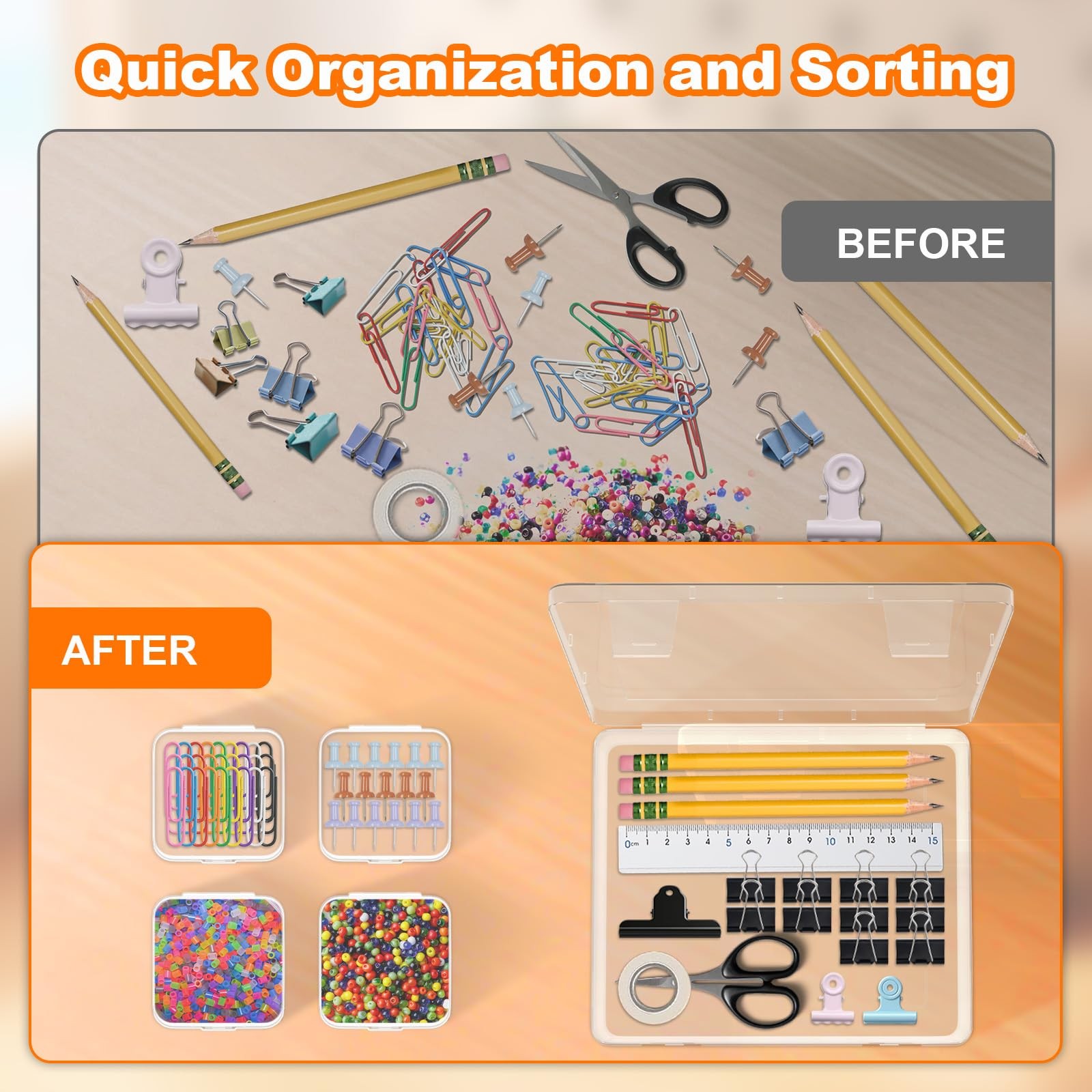 Bead Organizer Box, 30 Pcs Clear Plastic Storage 1 Pack 30 Pcs,