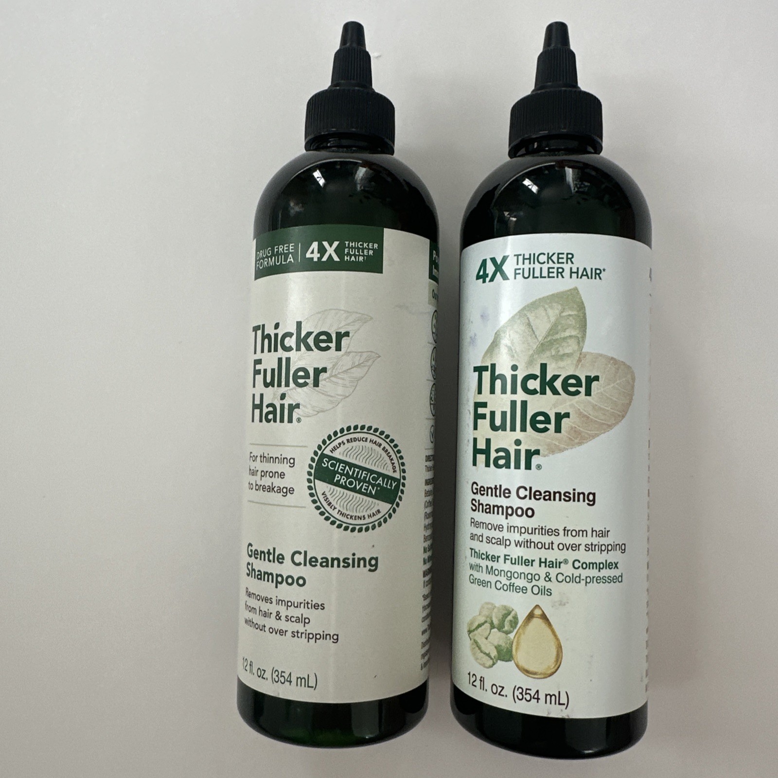 (2) Thicker Fuller Hair Gentle Cleansing Shampoo 12oz
