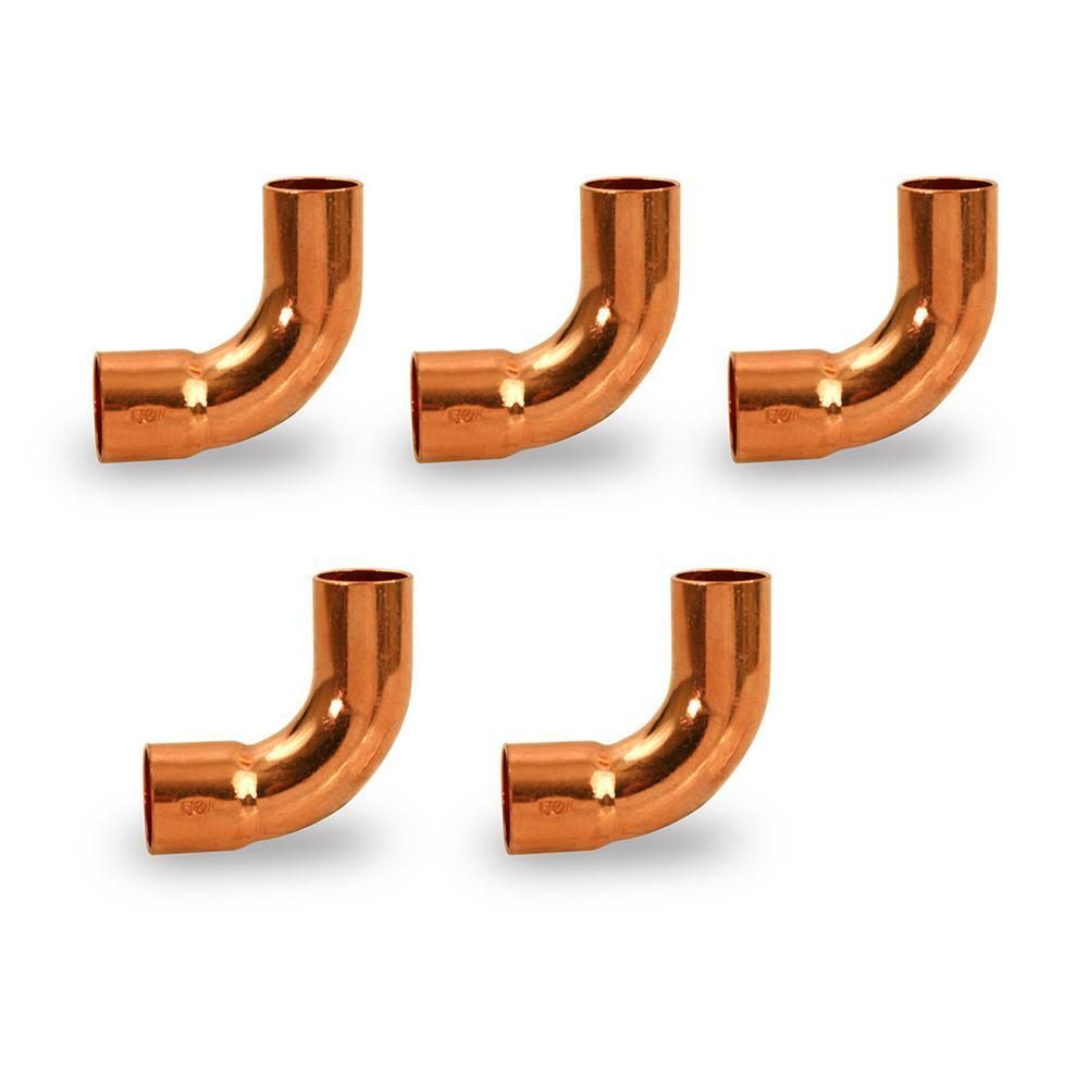 3/8" HVAC Copper Long Radius Street 90 , W02809 / C272-0002 , Pack of (5)