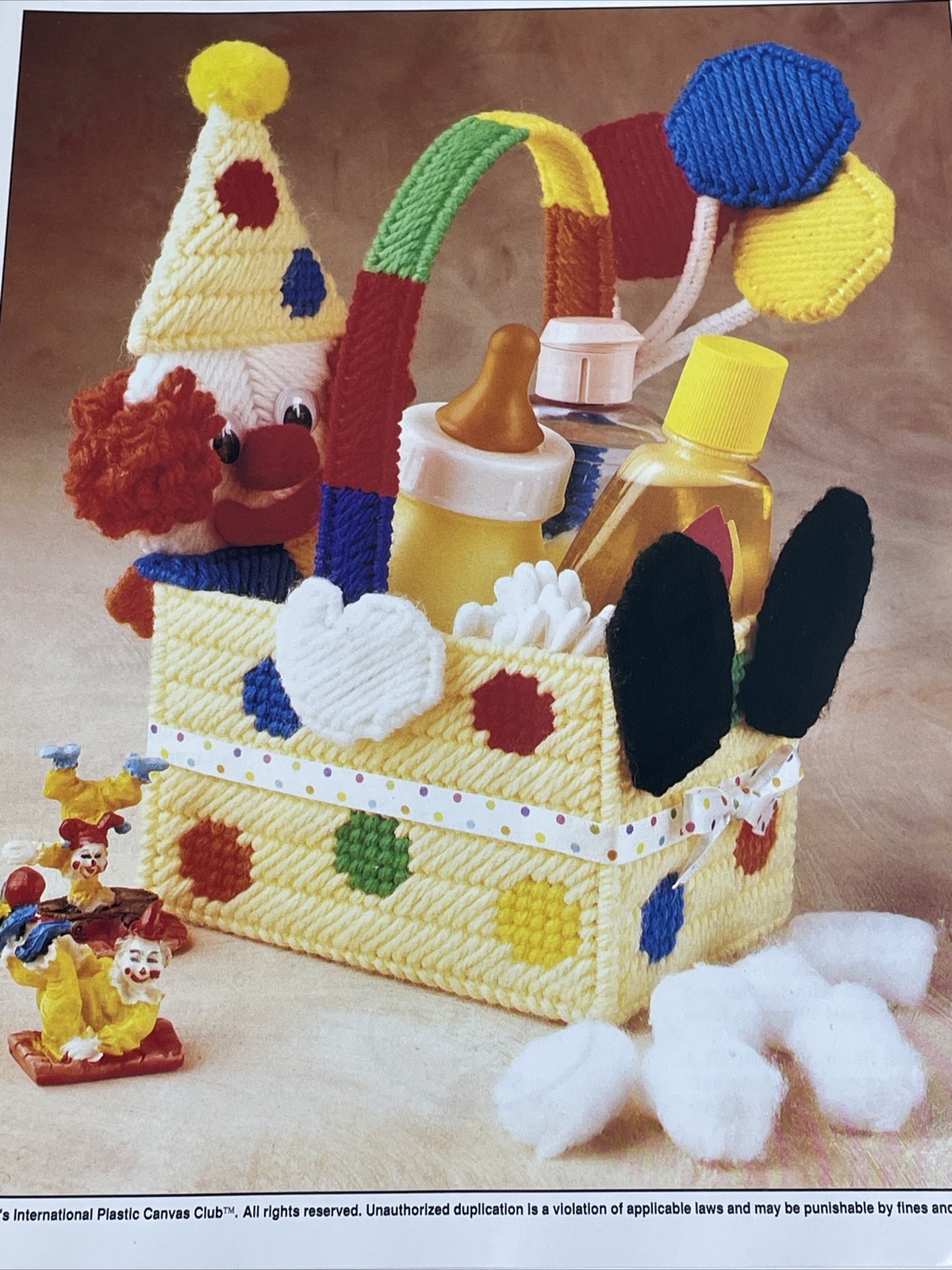 Clown Basket Annie's Attic Plastic Canvas Pattern