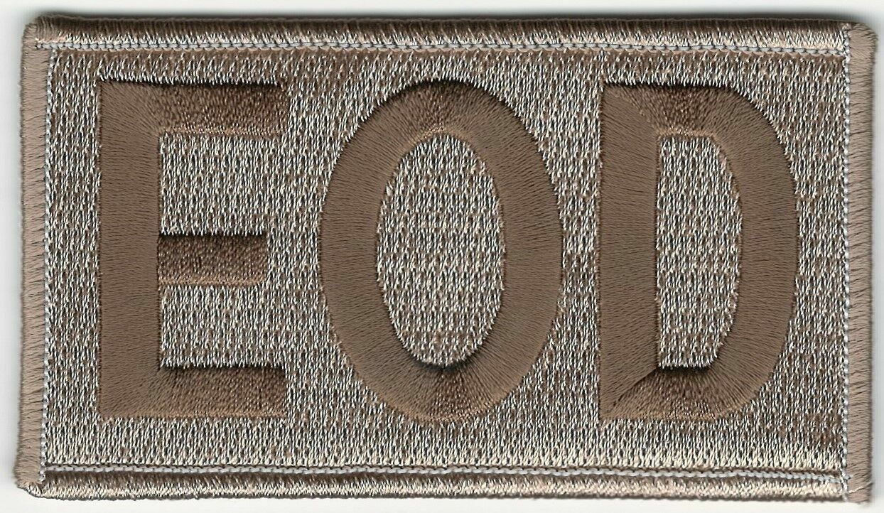 Brown EOD Explosive Ordinance Disposal Patch Fits For VELCRO® BRAND Loop side