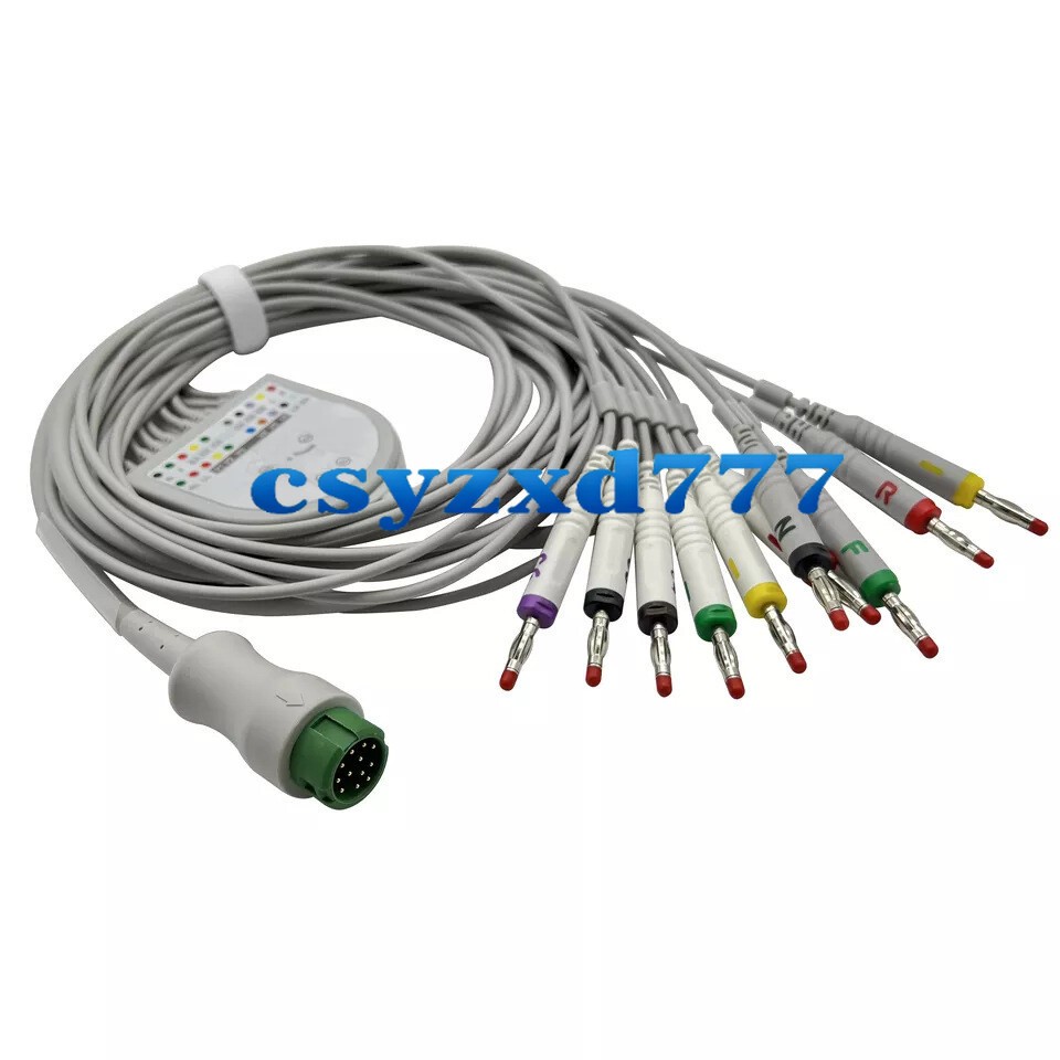 10 Lead EKG ECG Cable Leadwires Banana 4.0 Plug for Biocare IE6 Patient Monitor