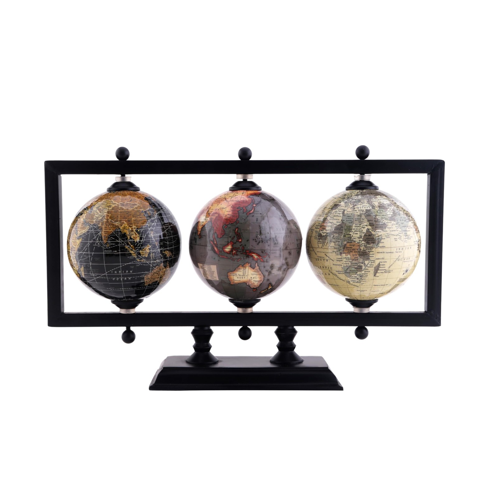 Rely+ Set of 3 4'' Earth Globe for Desk Elegant Office Decor World Globe Stur...