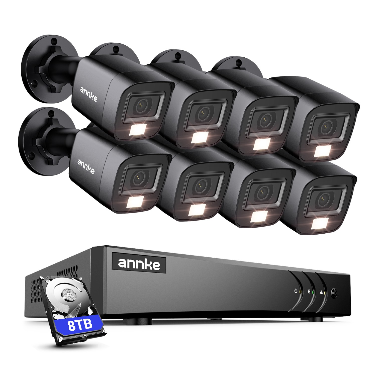 ANNKE 1080P CCTV Security Camera System 5MP Lite 8CH DVR Outdoor AI Color Night