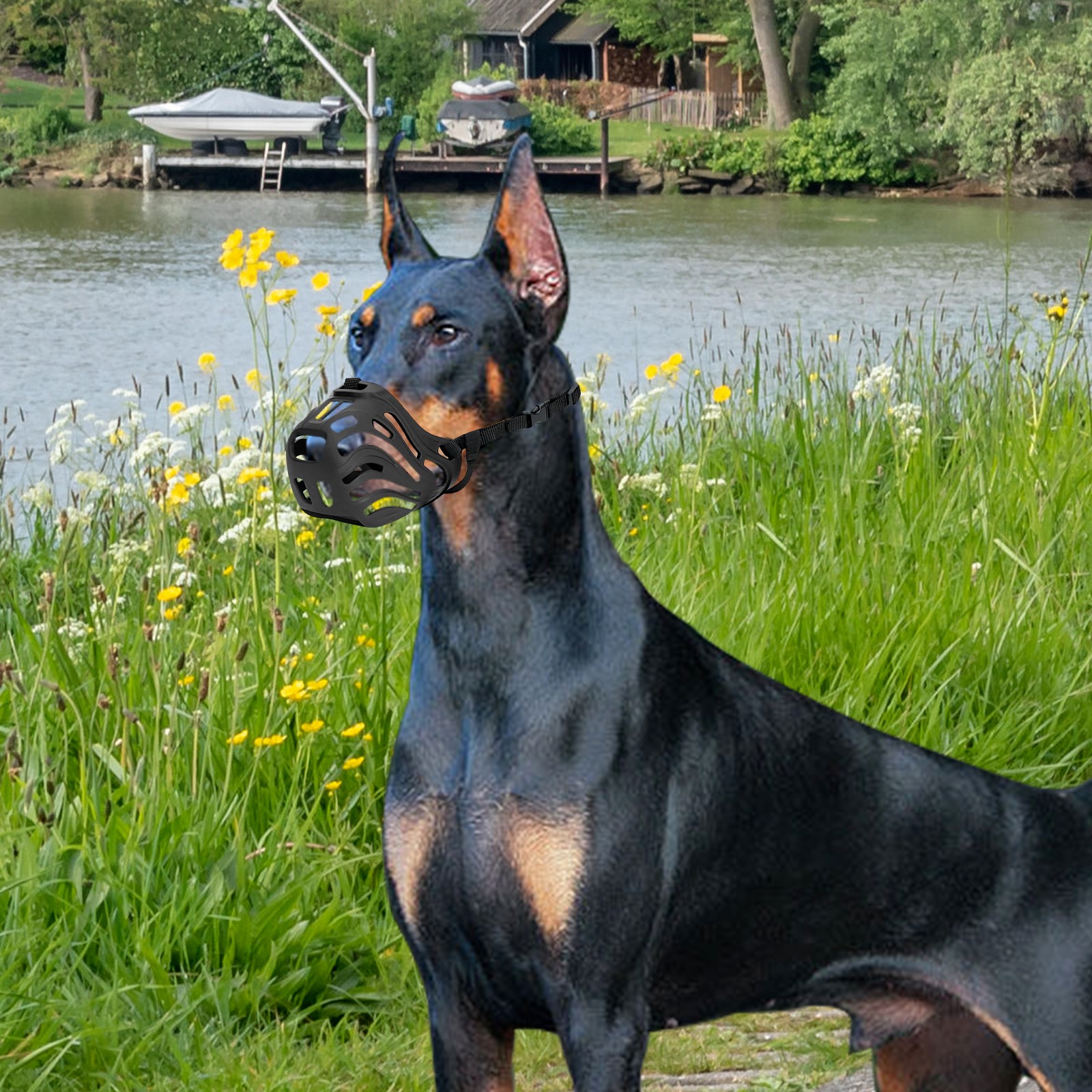 Dog Muzzle, Soft Breathable Dog Muzzle, Dog Muzzle Preventing Chewing and Biting