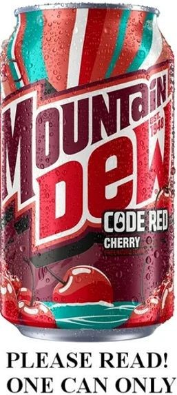 Mountain Dew Code Red 2025 FULL NEW 12oz Can Cherry Rush New Style Graphics USA