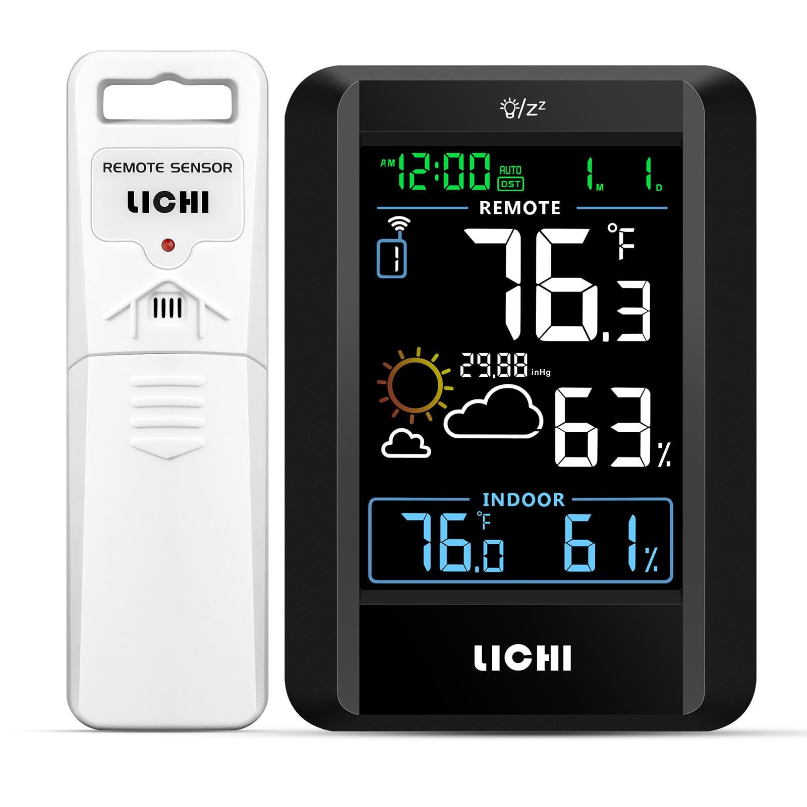 Indoor Outdoor Thermometer Wireless Weather Station External Thermometer Hygr...