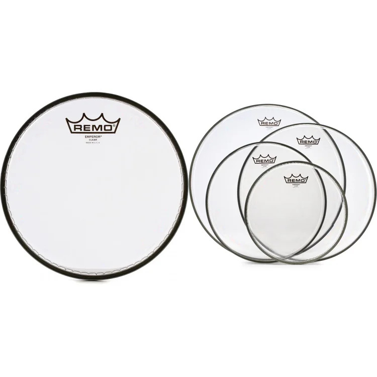 Remo Emperor Clear 5-piece Tom Drumhead Bundle