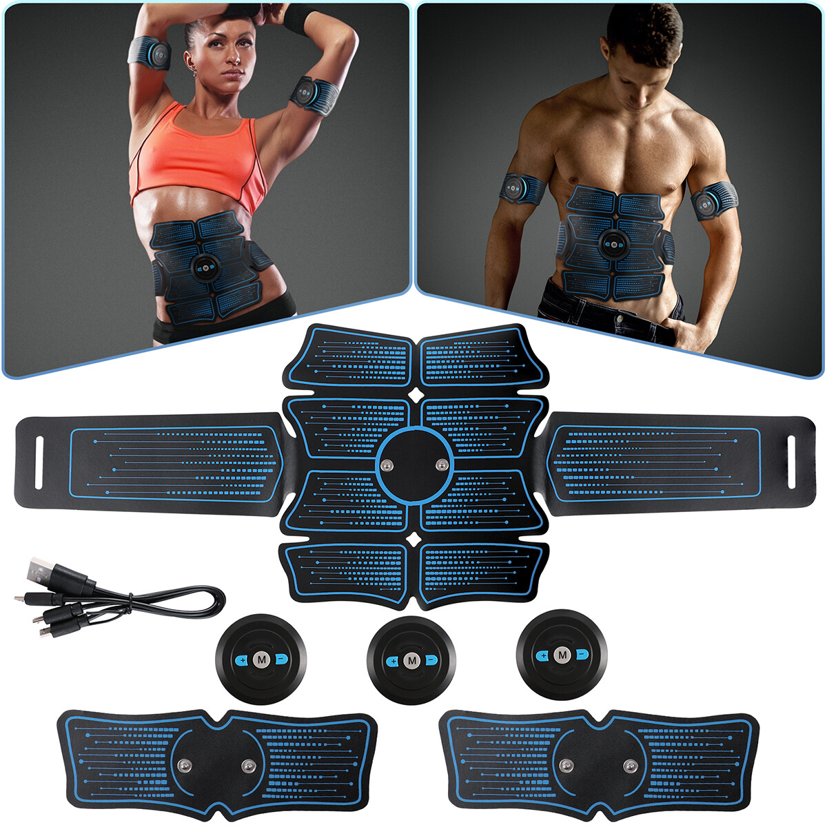 EMS Abdominal Muscle Core Toning Trainer ABS Electric Stimulator Fitness Belt US