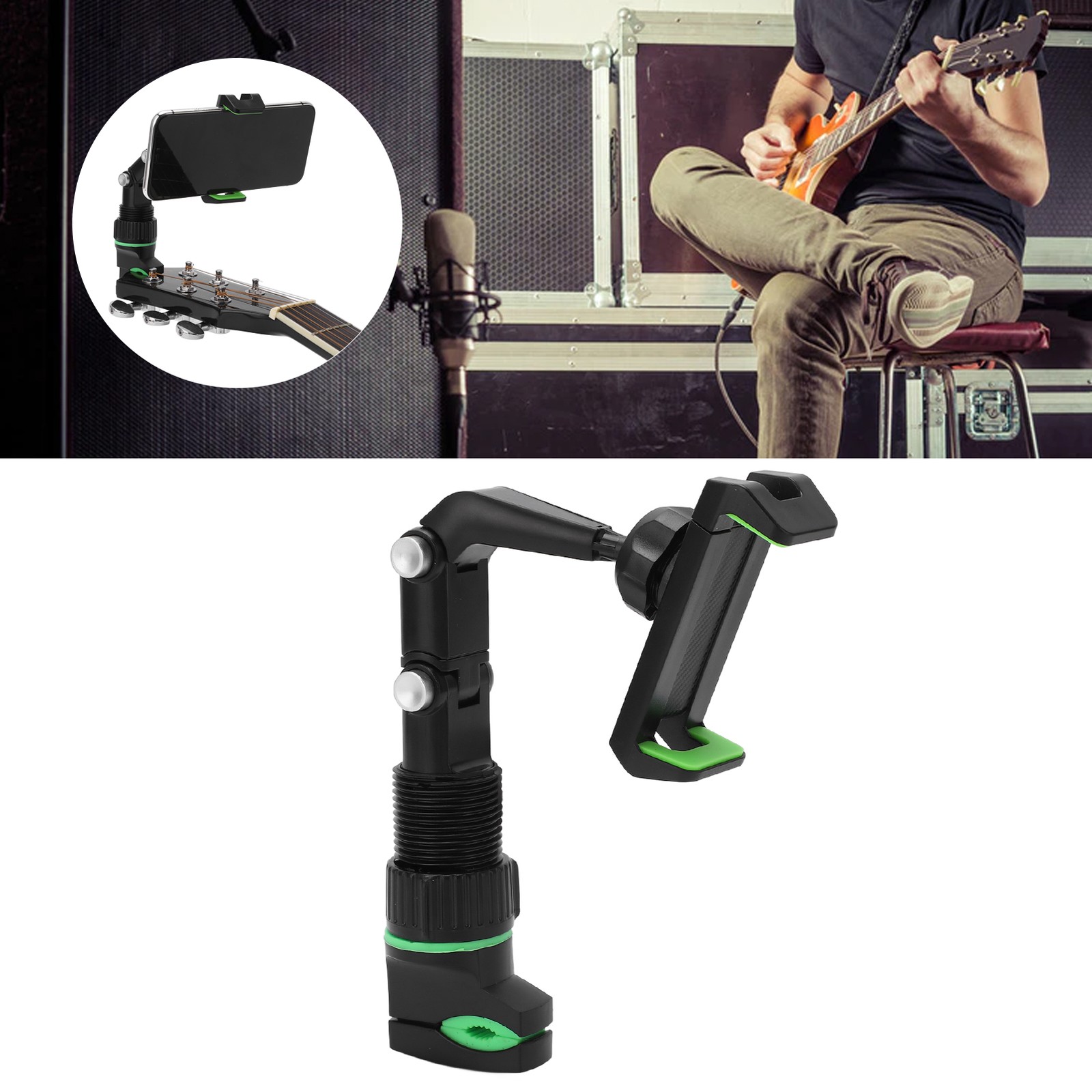 Multi-Function Instrument Bracket Stable Clamping Adjustable Angle Guitar Mount