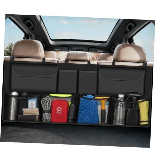 Car Trunk Organizer, Large Capacity Backseat Trunk Storage Organizer with 8