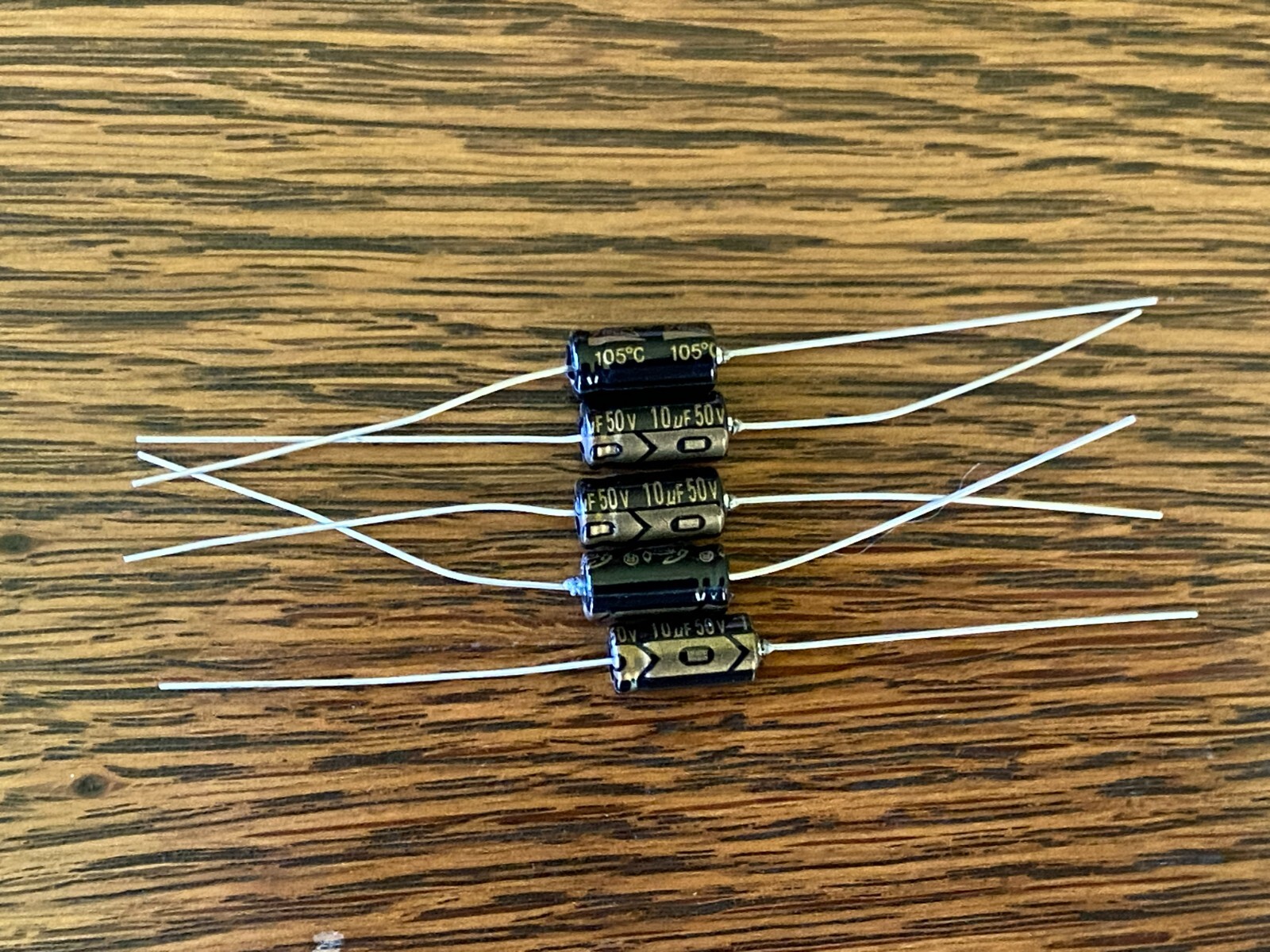 5pc Electrolytic Capacitor Axial 2000hr +105℃ RoHS 10uF 50V φ6x13mm Supertech