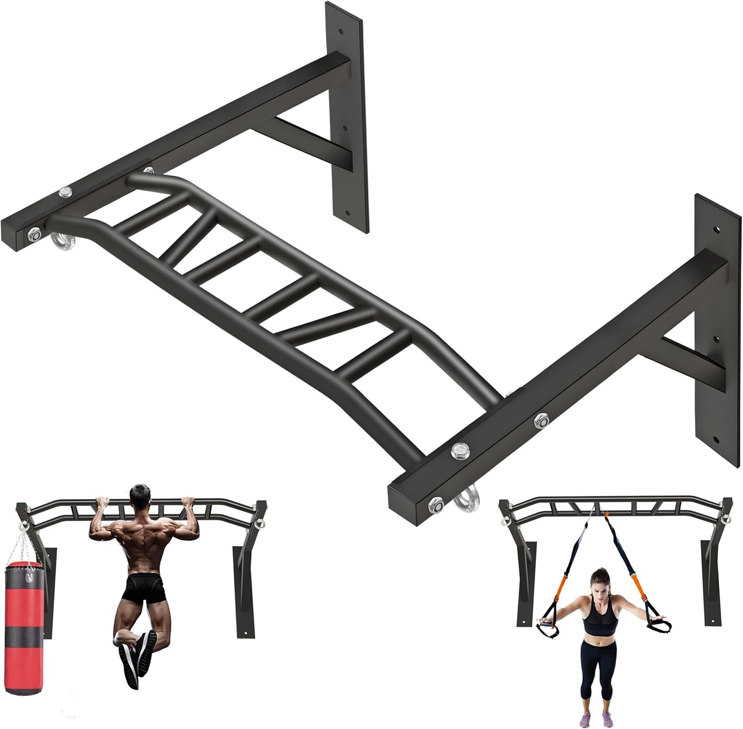 Wall Mounted Multi Grip Pull Up Bar 14 Positions