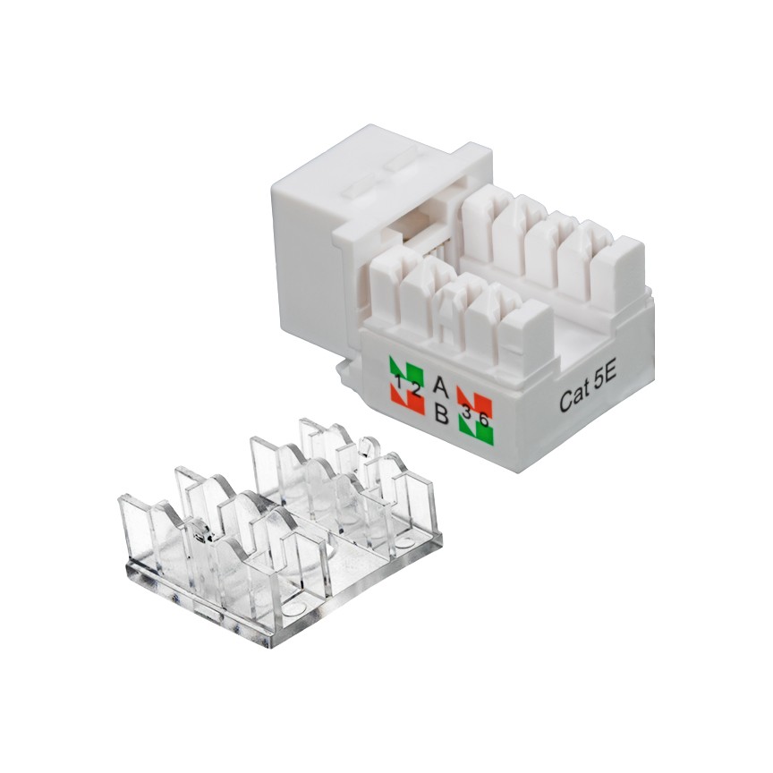 20 pack lot Keystone Jack Cat5e White Network Ethernet 110 Punchdown 8P8C