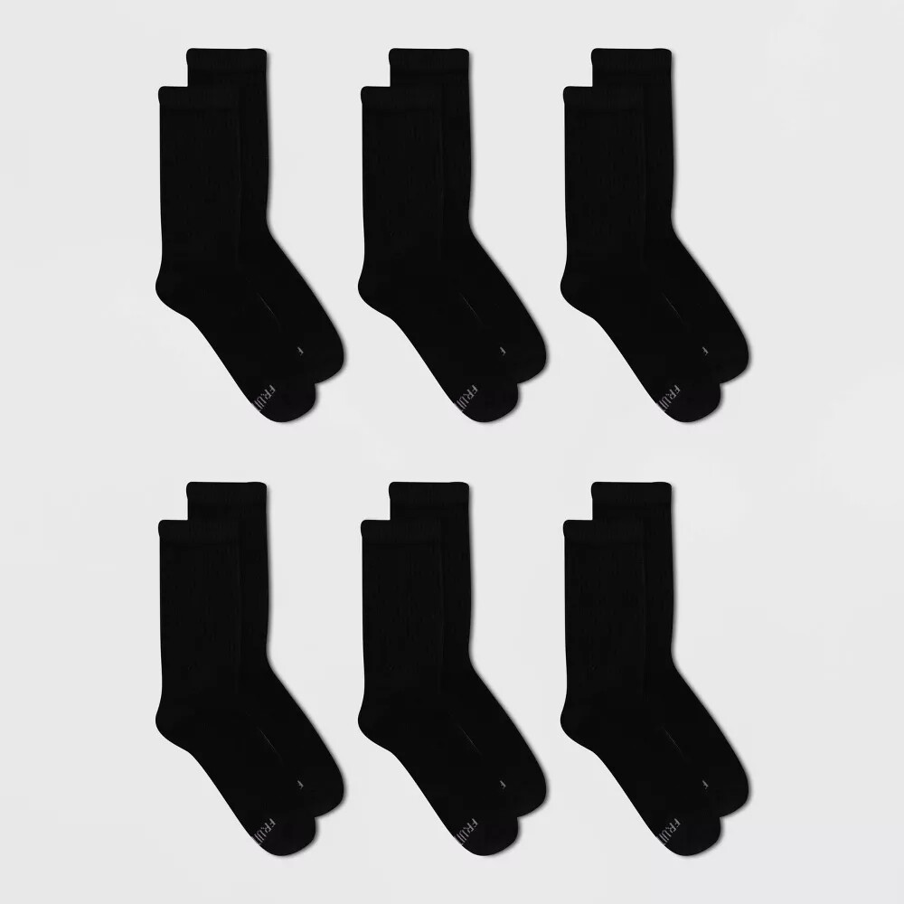 Fruit of the Loom Women's Cushioned 3 or 6pk Crew Athletic Socks 4-10