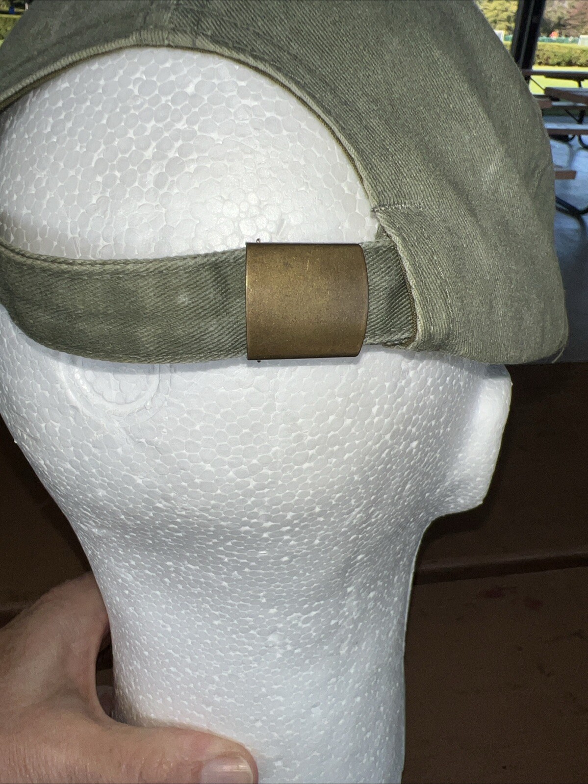 2d INFANTRY Olive Green w Black Shield w Chief Head on Star Hat Cap Strap Buckle