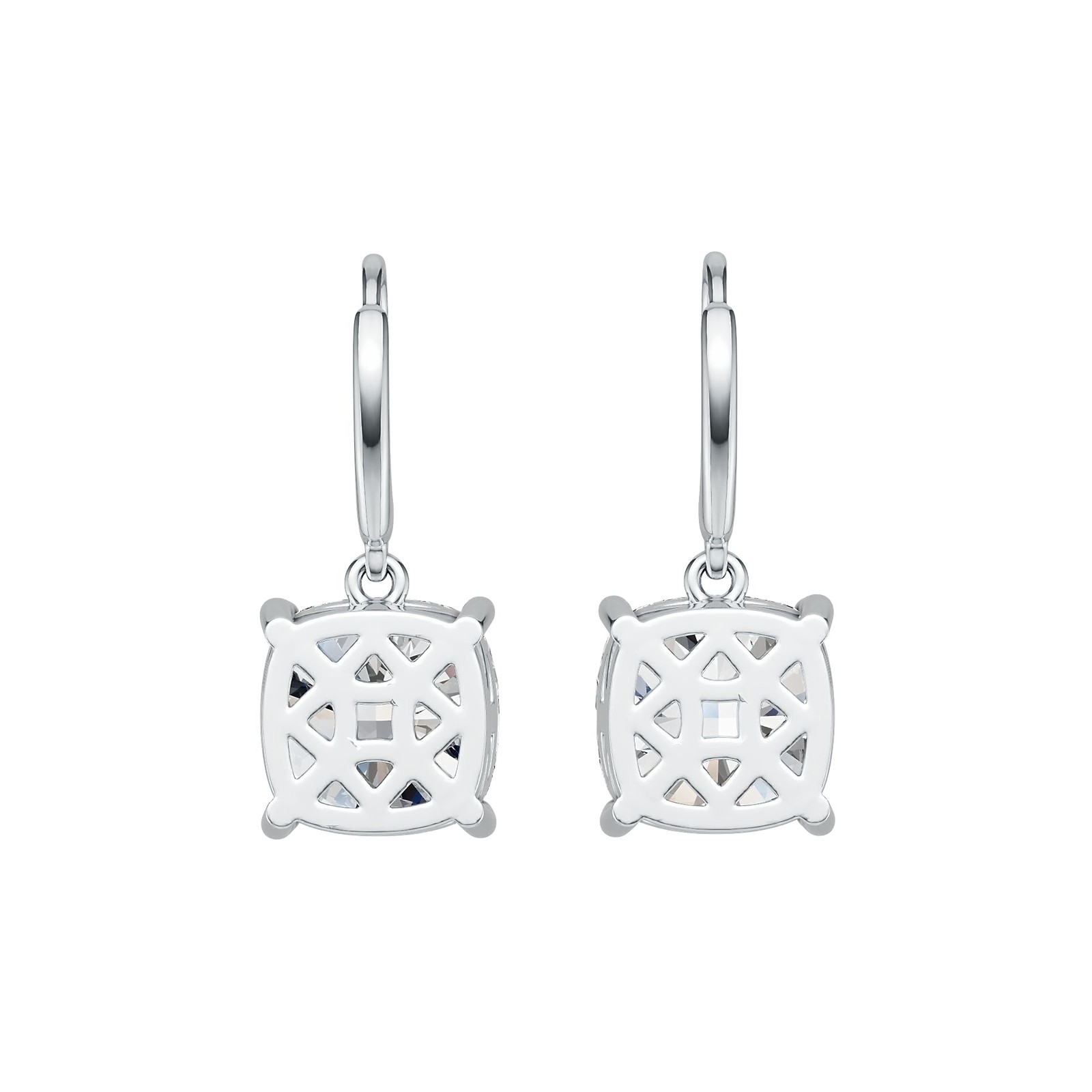 Sterling Silver Semi Mount Earrings Setting Cushion CU 10X10mm