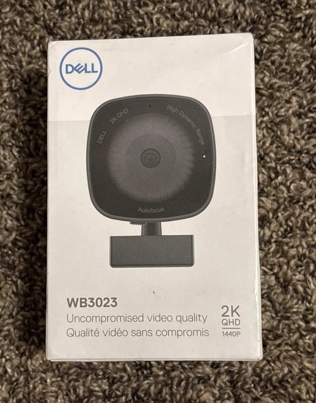SEALED Dell 2K QHD 1440P HDR Webcam WB3023 Face Detection, Noise Reduction