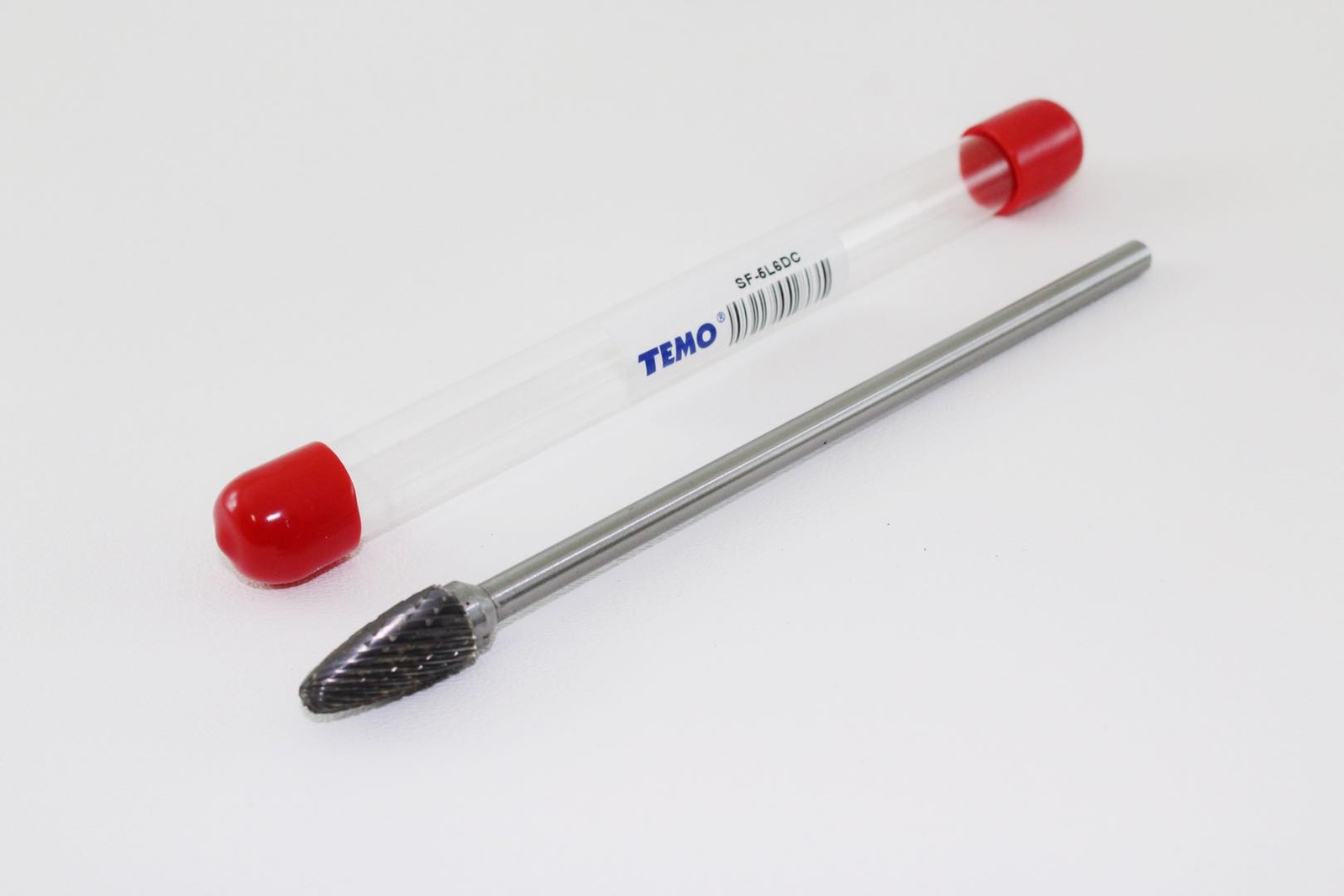 TEMO SF-5L6 Double Cut CARBIDE BURR FILE, 1/2" Round Tree, 1/4" D 6" L Shank