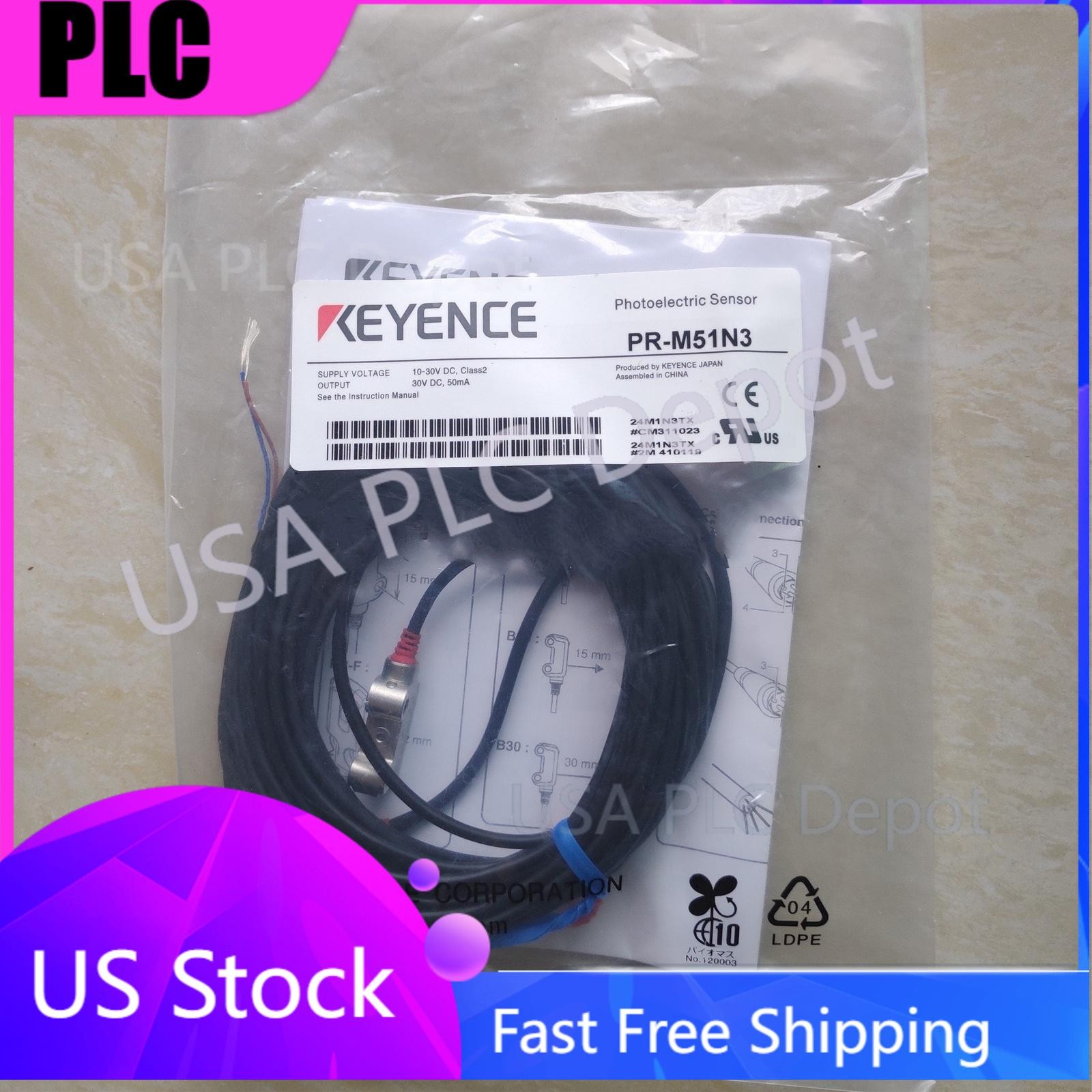 1PC New Keyence PR-M51N3 PRM51N3 Photoelectric Sensor In Box US Free TAX