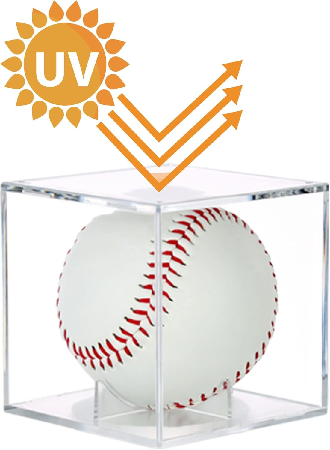 2 Pack Baseball Display Case, Baseball Box with UV Protected,Acrylic Baseball Bo