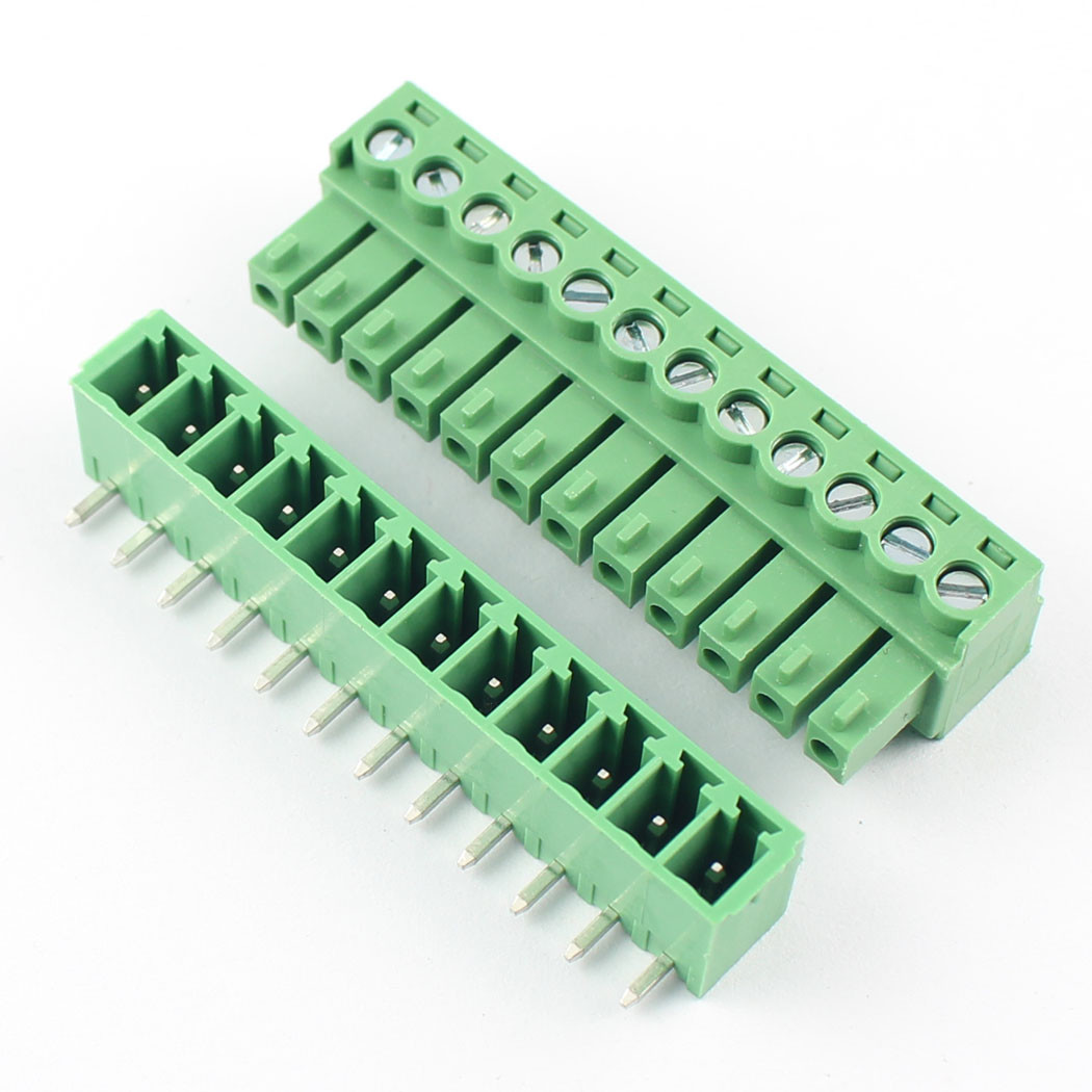 5Pcs 3.81mm Pitch 12 Pin Angle Screw Pluggable Terminal Block Plug Connector