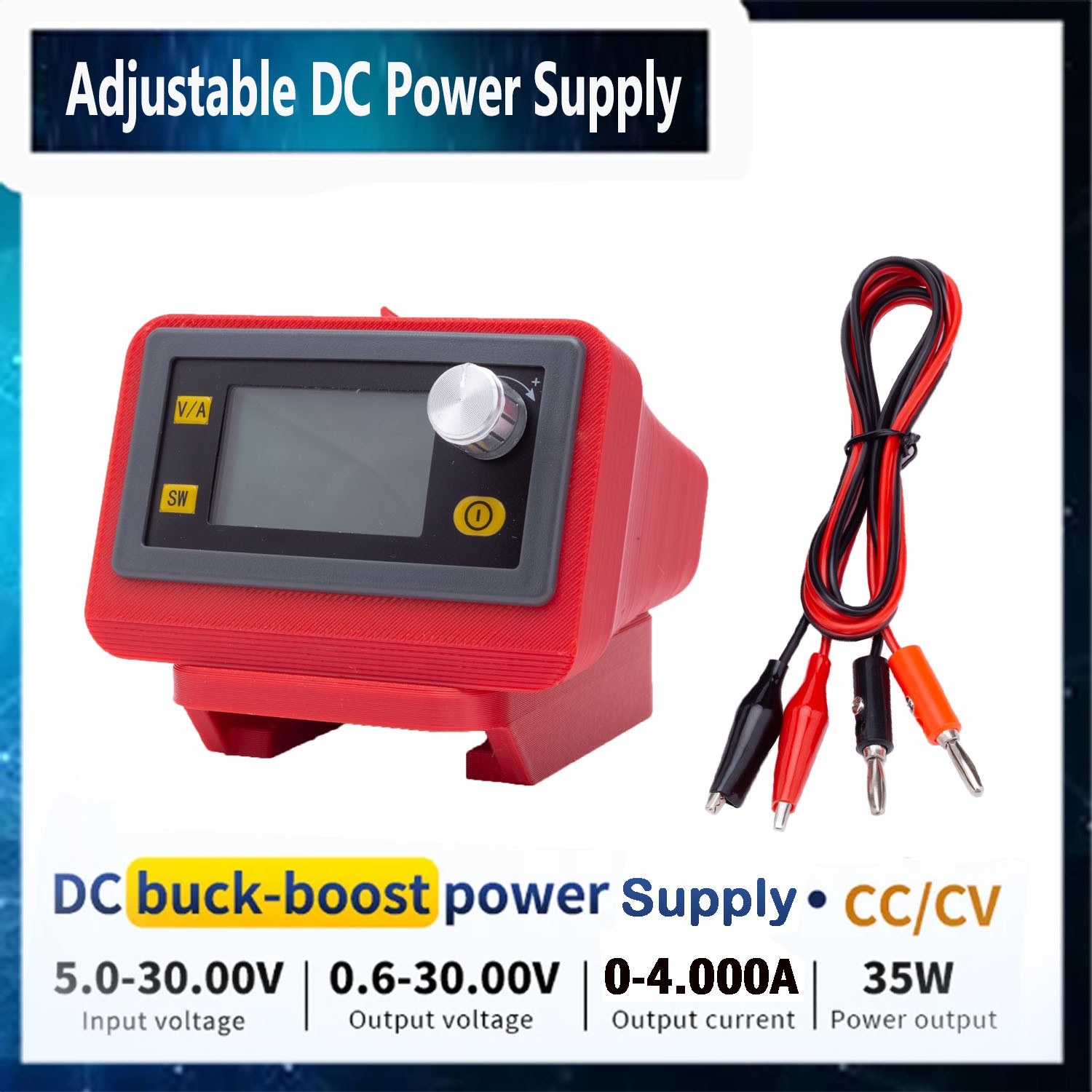 For Bauer 20V Li-ion Battery Adjustable Switching Power Supply Digital Display