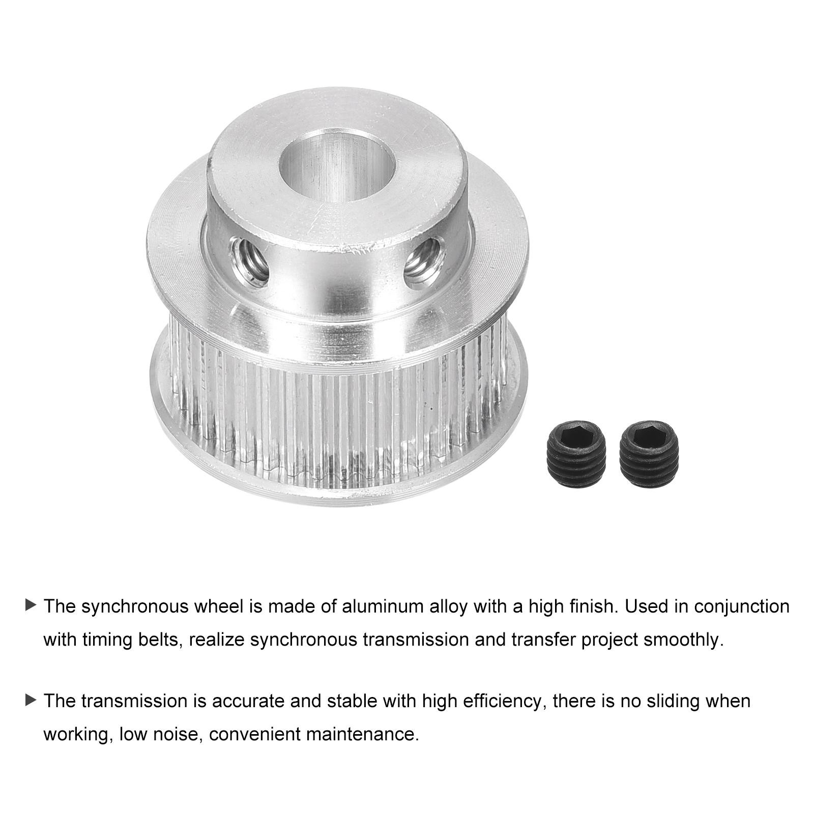 40 Teeth 8mm Bore Timing Pulley Synchronous Wheel Silver