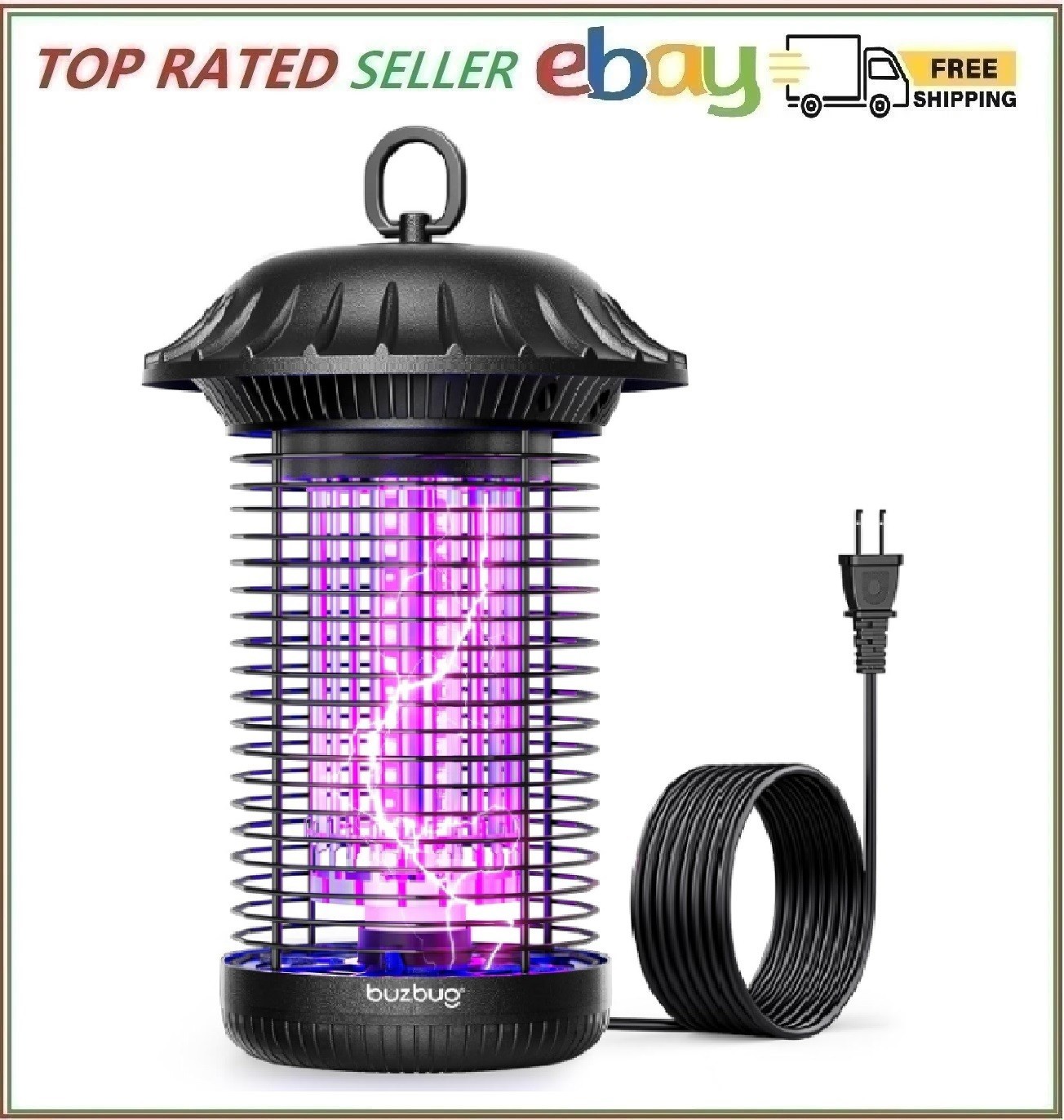 Buzbug LED Bug Zapper Indoor Outdoor Up to 50000 Hrs Lifespan Lamp Energy Saving