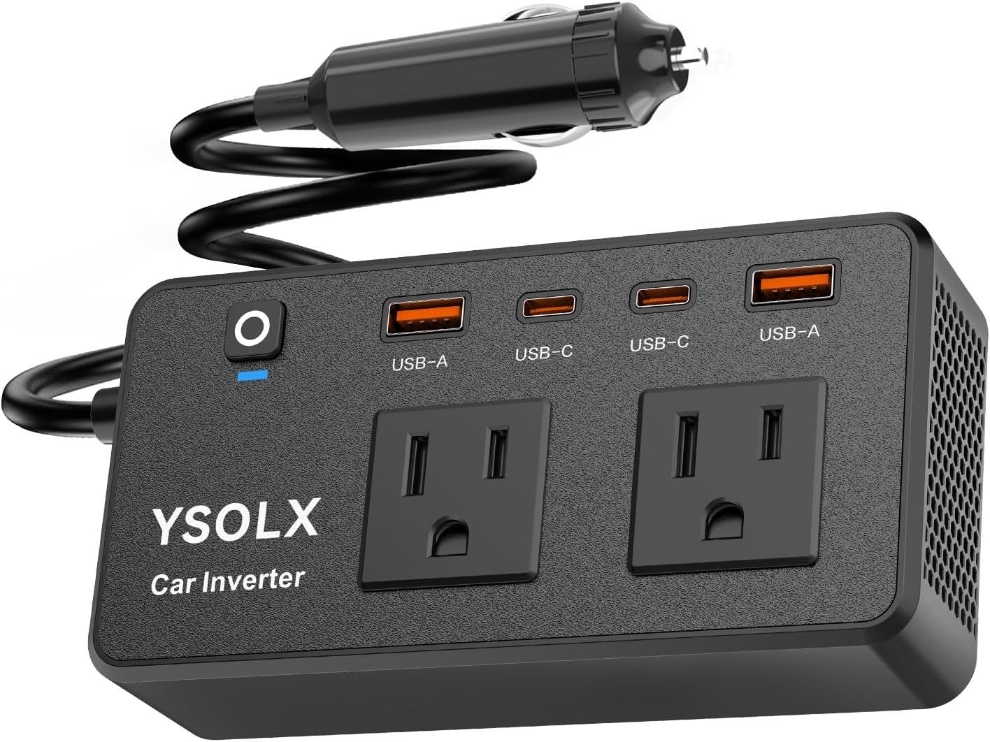 YSOLX 300W Car Power Inverter Dual 12V to 110V AC USB-C & USB-A Charger