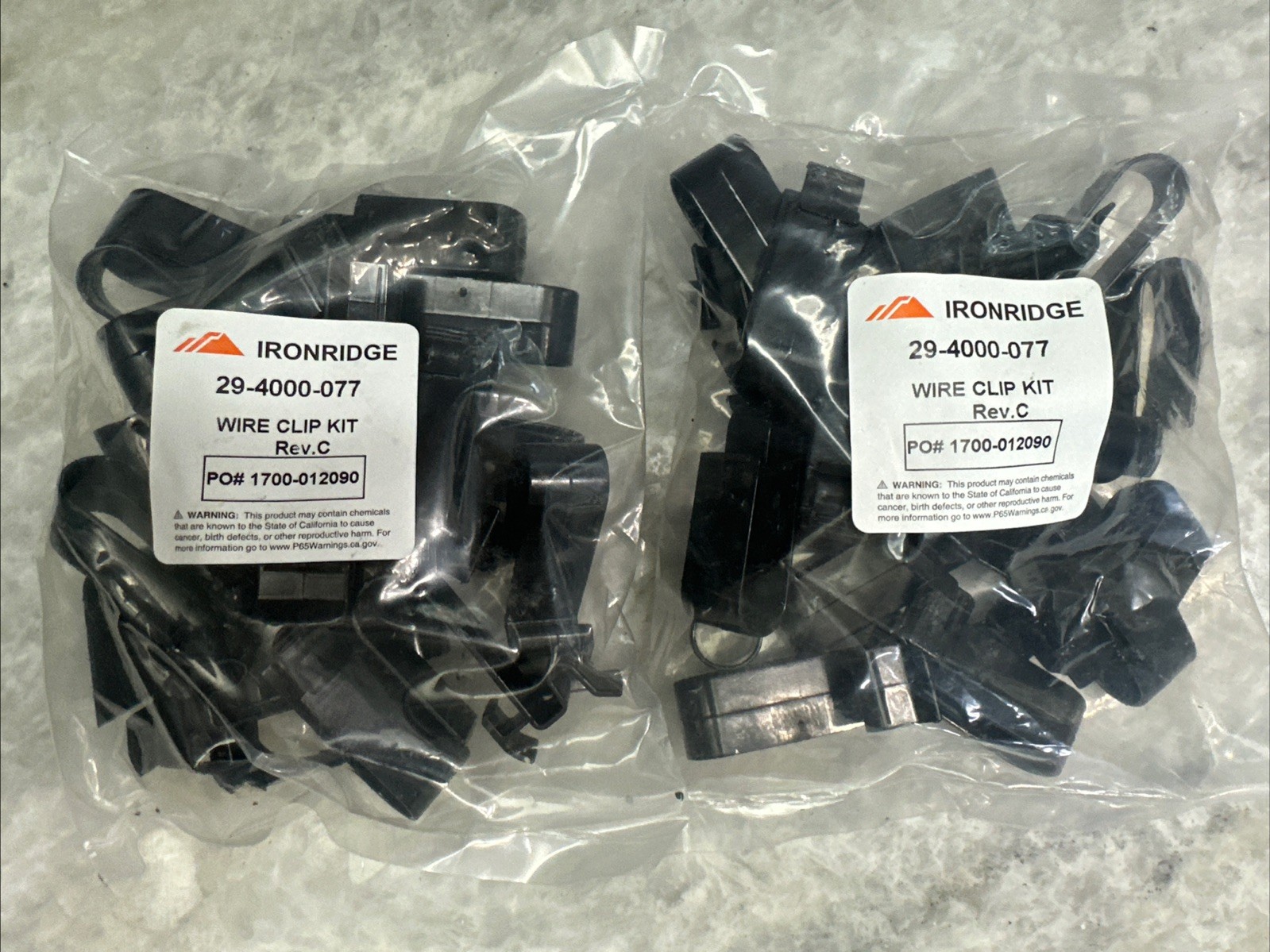 Lot Of 2-IronRidge 29-4000-077 Wire Clip Kit Rev C (1Bag = 20 Clips)