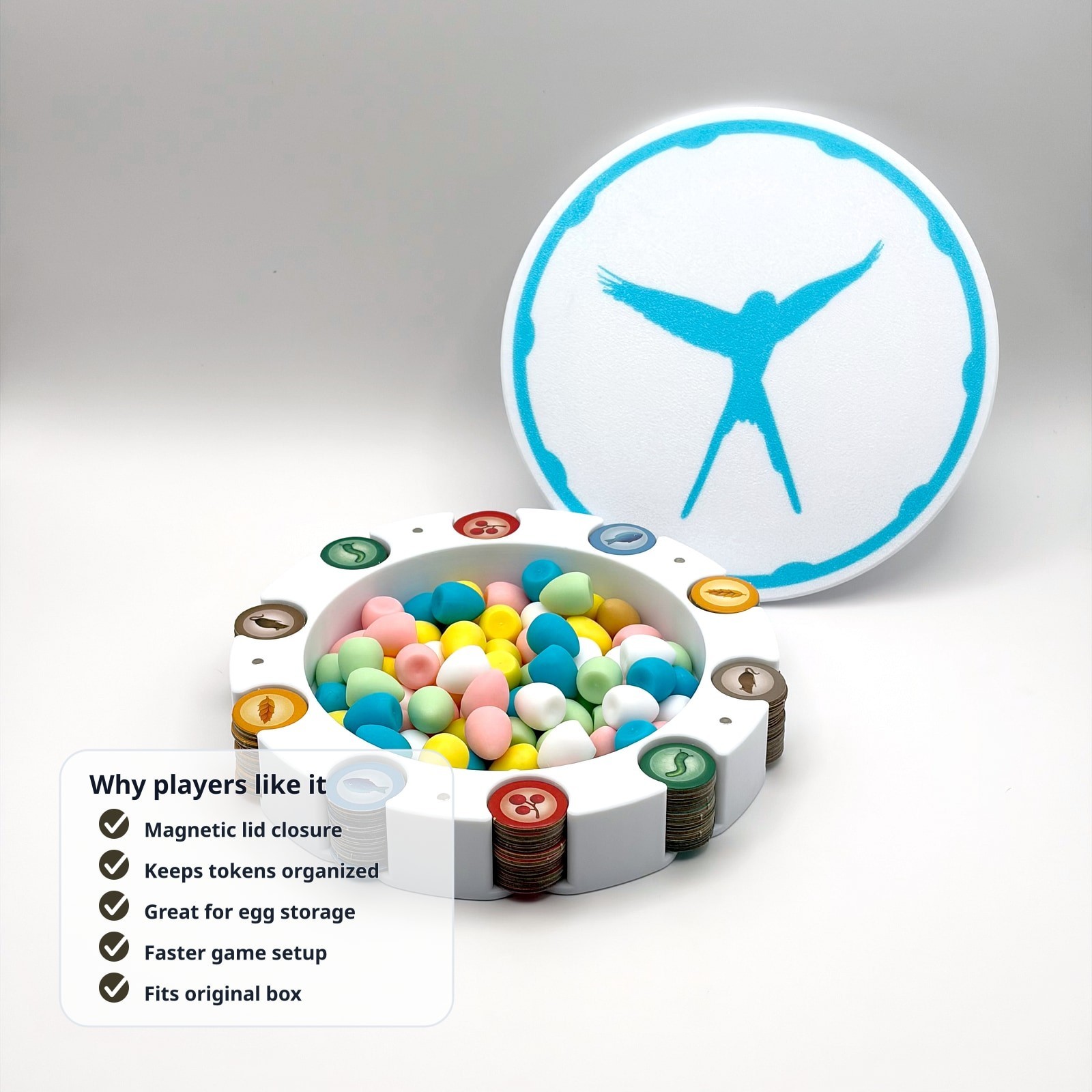 Wingspan Magnetic Organizer Board Game Storage Tray