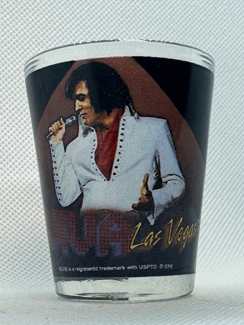 Elvis Wrapped Shot Glass Las Vegas Clear