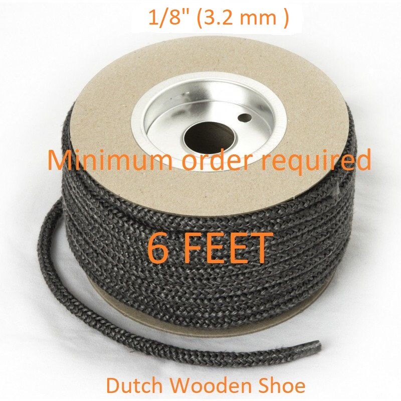 1/8" (3.2 mm )  By the Foot Wood Stove Door Gasket, Round Fiberglass Rope Seal