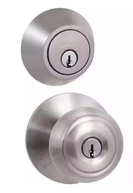 NEW Defiant Hartford Satin Nickel Combo Pack with Double Cylinder Deadbolt