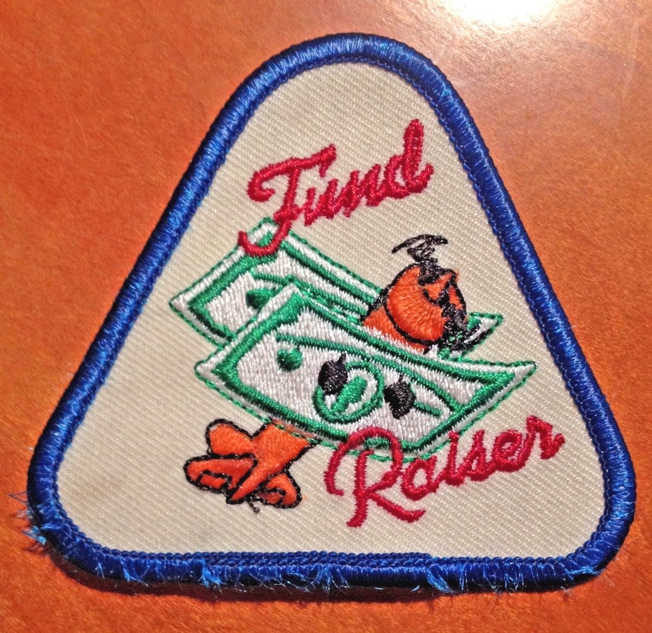 FUND RAISER Biplane Single Engine, Money Wings, 3" Embroidered Patch Iron/Sew