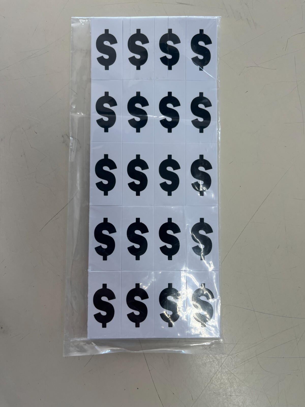 Display Shelf Vinyl Dollar Sign "$" 1-1/4"H, Pack of 100