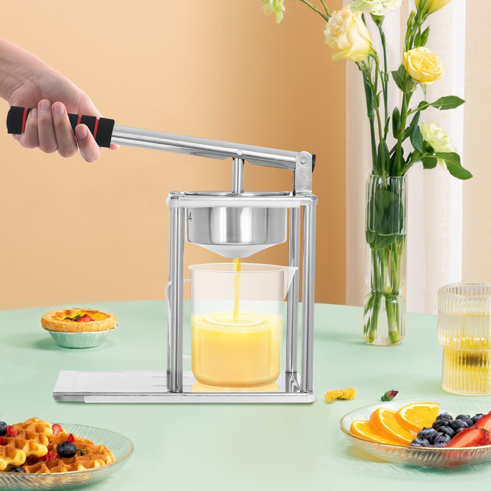 Manual Hand Flat Press Orange Lemon Juicer Fruit Squeezer Press Machine SUS304