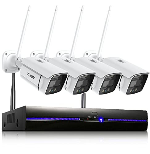 3MP WiFi Security Camera System with Floodlight Without Hard Drive, 2K White