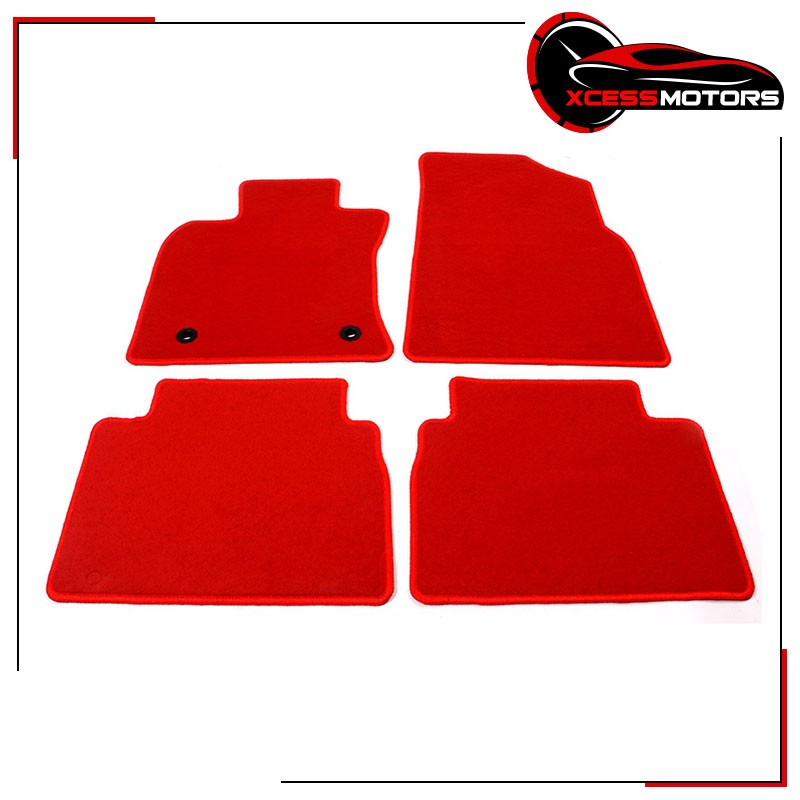 Fits 18-24 Toyota Camry Red Nylon Floor Mats Front Rear Row Carpets 4PCS Set