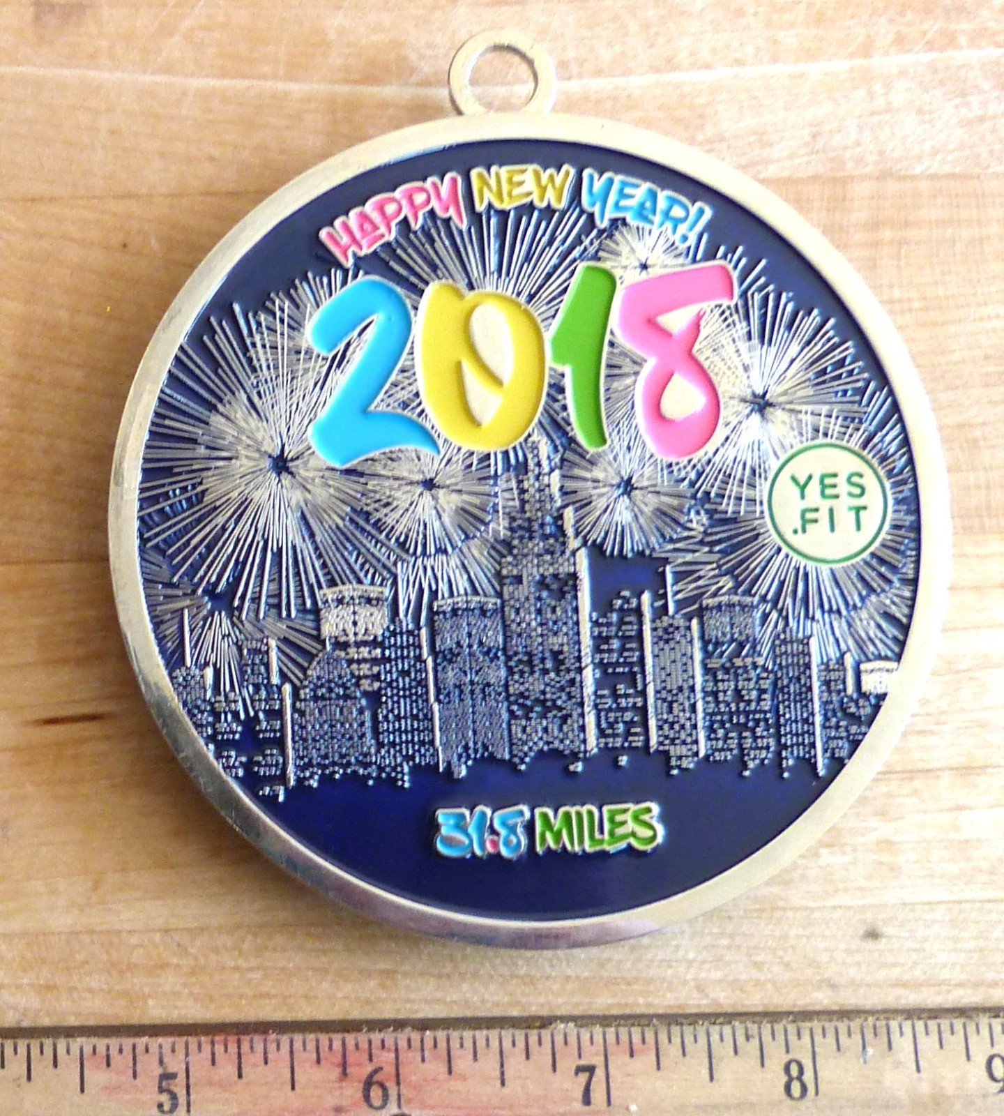 Yes Fit Happy New Year 2018 31.8miles Yes.Fit Virtual Race