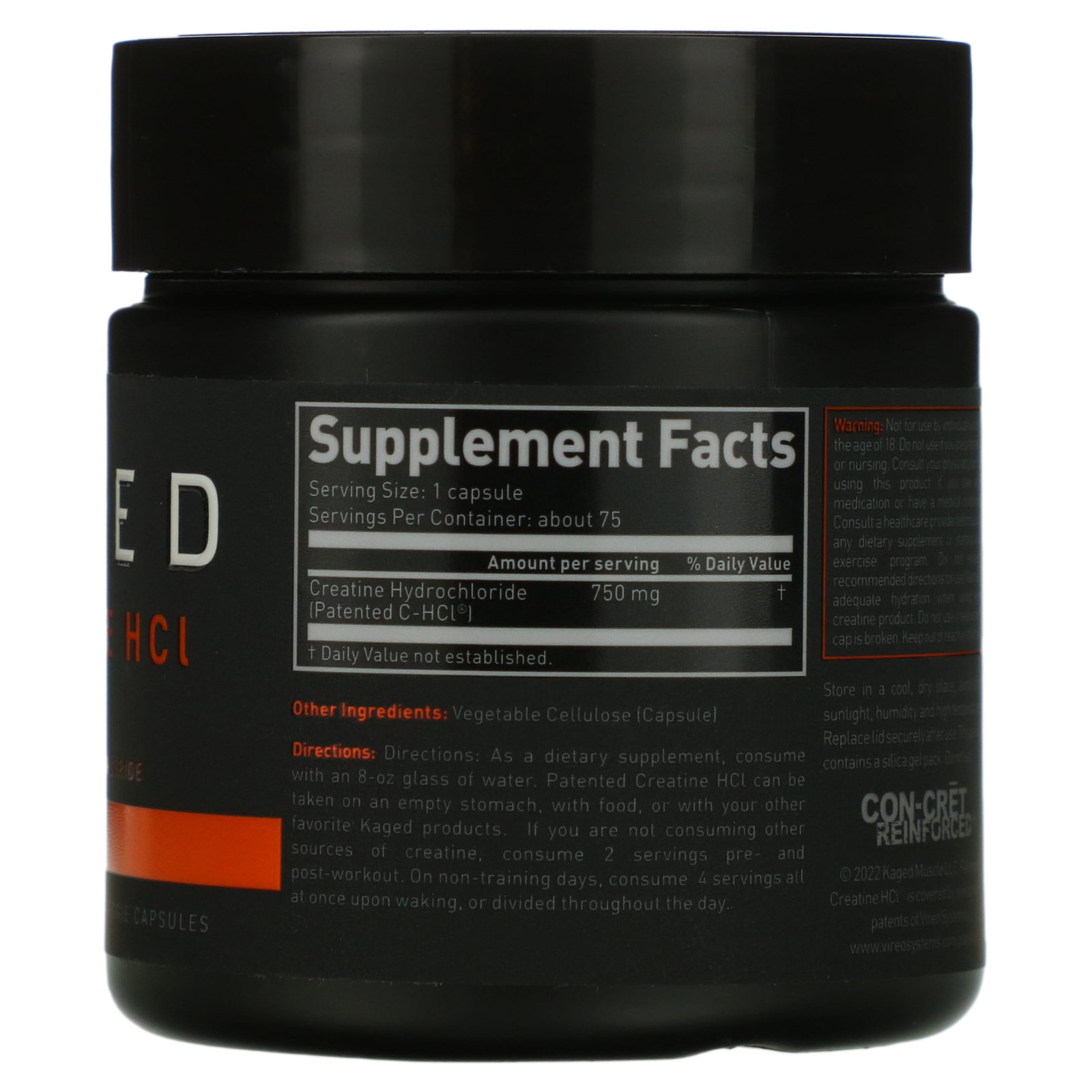 Creatine HCl, 75 Veggie Capsules
