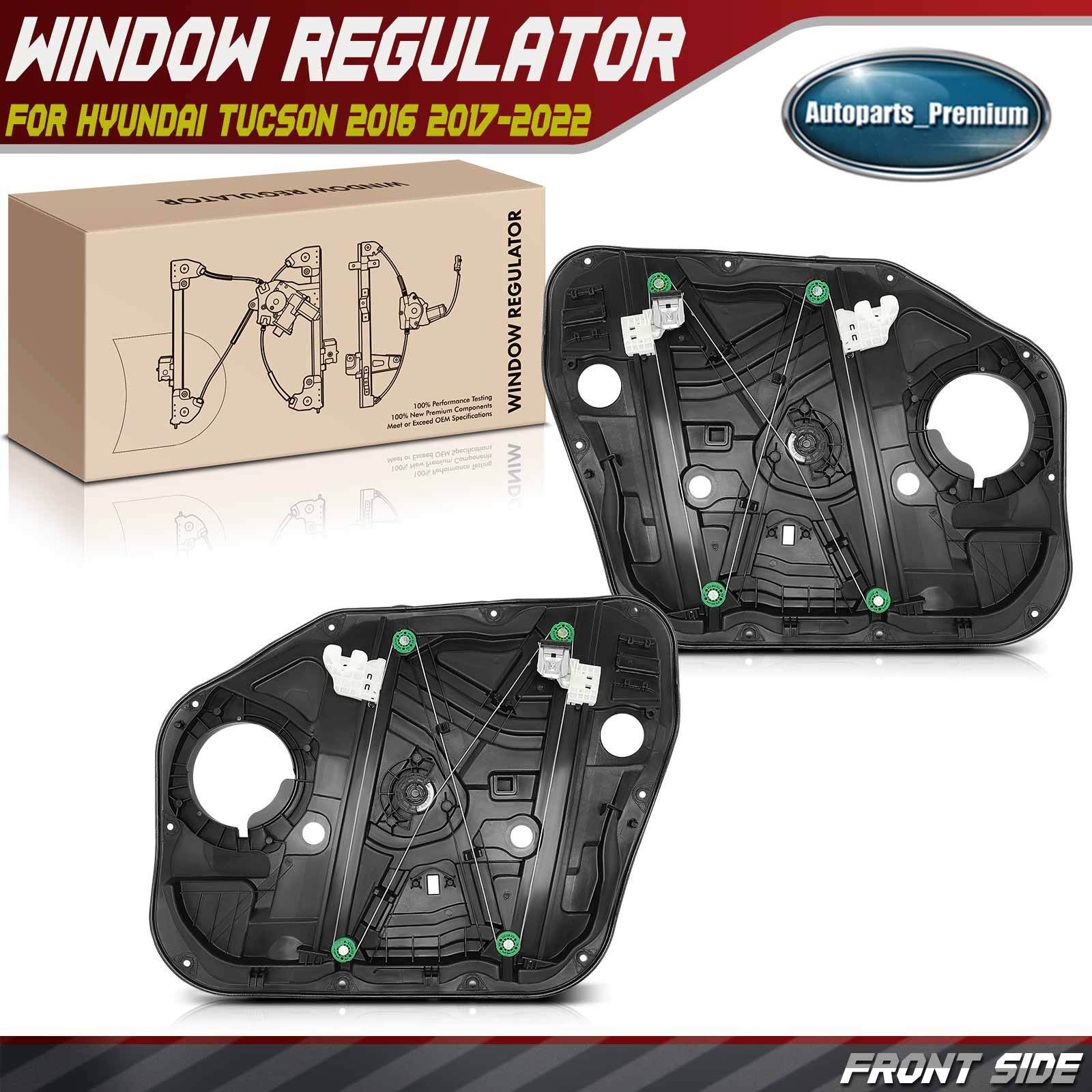 2pcs Front Power Window Regulator with Panel for Hyundai Tucson 16-22 w/o Motor